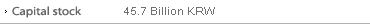 Capital stock: 45.7 Billion KRW